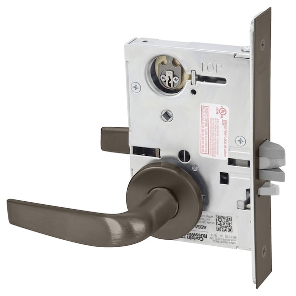 Classroom Holdback Mortise Lock, CS Lever, A Rose, Oil Rubbed Bronze